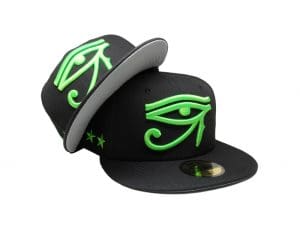Eye Of Horus Black Neon Green 59Fifty Fitted Hat by x New Era