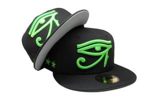 Eye Of Horus Black Neon Green 59Fifty Fitted Hat by x New Era