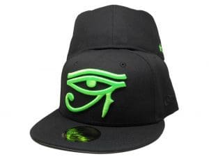 Eye Of Horus Black Neon Green 59Fifty Fitted Hat by x New Era Front