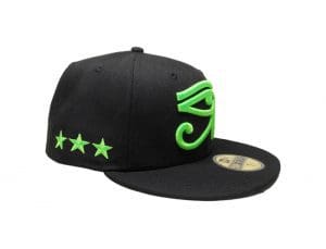 Eye Of Horus Black Neon Green 59Fifty Fitted Hat by x New Era Right