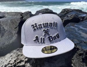 Hawaii x All Day Grey Black 59Fifty Fitted Hat by 808allday x New Era