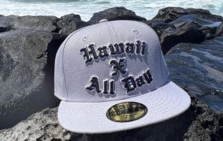 Hawaii x All Day Grey Black 59Fifty Fitted Hat by 808allday x New Era