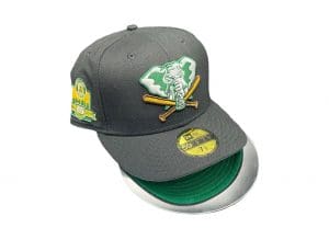 Oakland Athletics 40th Anniversary Black Stomper Green 59Fifty Fitted Hat by MLB x New Era Front