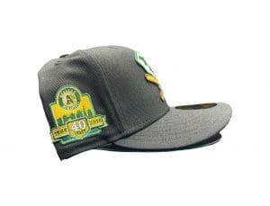 Oakland Athletics 40th Anniversary Black Stomper Green 59Fifty Fitted Hat by MLB x New Era Patch