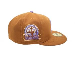 Seattle Mariners 30th Anniversary Toasted Peanut Varsity Purple 59Fifty Fitted Hat by MLB x New Era Patch