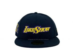 Los Angeles Lakers 17x Lakeshow Black 59Fifty Fitted Hat by NBA x New Era Front
