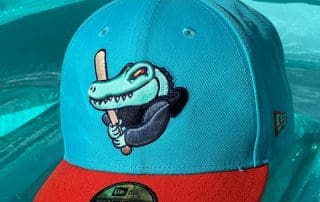 Alligator Light Blue Orange 59Fifty Fitted Hat by Uprok x Dionic x New Era