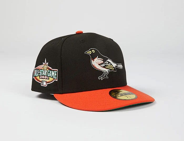 Baltimore Orioles 2001 All-Star Black Orange 59Fifty Fitted Hat by MLB ...