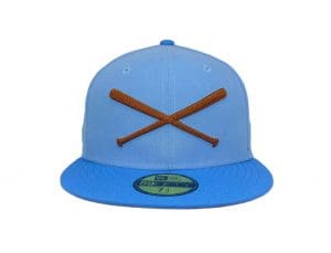 Crossed Bats Logo Sky Blue 59Fifty Fitted Hat by JustFitteds x New Era Crossed Bats Logo Sky Blue 59Fifty Fitted Hat by JustFitteds x New Era