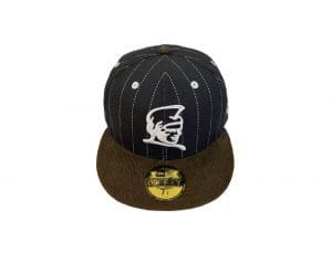 Kamehameha Black Pinstripe Walnut Corduroy 59Fifty Fitted Hat by Fitted Hawaii x New Era Front