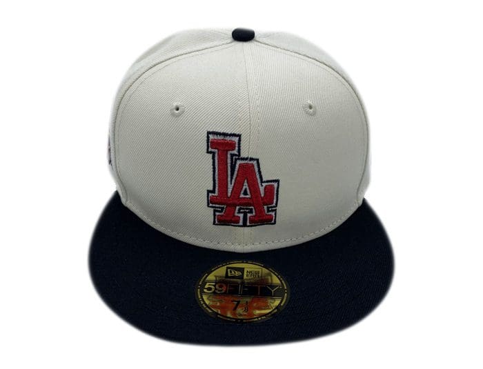 Los Angeles Dodgers Cream NWA Custom 59Fifty Fitted Hat by MLB x New Era Strictly Fitteds