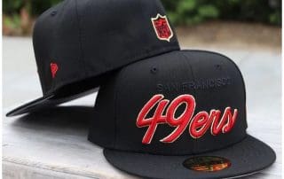 San Francisco 49ers Script Black Red Gold 59Fifty Fitted Hat by NFL x New Era