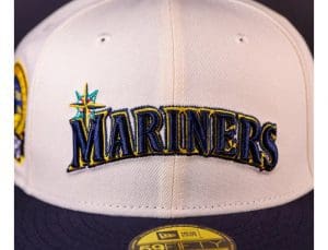 Seattle Mariners 30th Anniversary Chrome White Navy 59Fifty Fitted Hat by MLB x New Era Front