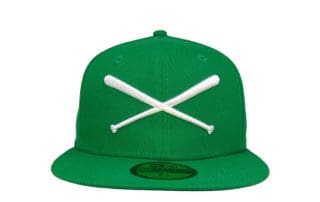 Crossed Bats Logo Kelly Green White 59Fifty Fitted Hat by JustFitteds x New Era