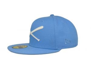 Crossed Bats Logo Sky Blue White 59Fifty Fitted Hat by JustFitteds x New Era Left