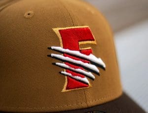 Fresno Grizzlies Khaki Mocha 59Fifty Fitted Hat by MiLB x New Era Front