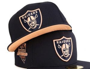 Las Vegas Raiders Inaugural Season 2020 Black Peach 59Fifty Fitted Hat by NFL x New Era Front