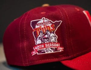 Minnesota Twins 40th Season Maroon Cardinal 59Fifty Fitted Hat by MLB x New Era Patch Minnesota Twins 40th Season Maroon Cardinal 59Fifty Fitted Hat by MLB x New Era Patch