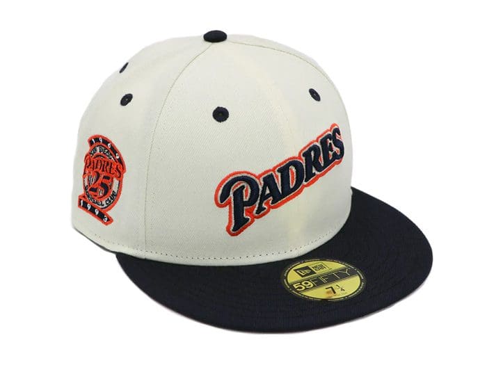 San Diego Padres 90s Script White Navy 59Fifty Fitted Hat by MLB x New Era