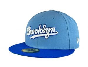 Brooklyn Dodgers Jackie Robinson 75 Years Sky Royal 59Fifty Fitted Hat by MLB x New Era Front