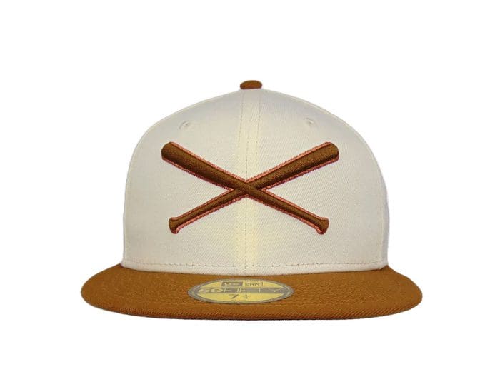 Crossed Bats Logo Chrome Brown 59Fifty Fitted Hat by JustFitteds x New Era