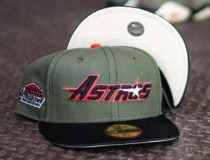 Houston Astros Astrodome Olive Black Satin 59Fifty Fitted Hat by MLB x New Era