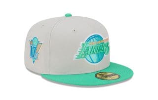 Los Angeles Lakers 17x Cream And Green 59Fifty Fitted Hat by NBA x New Era