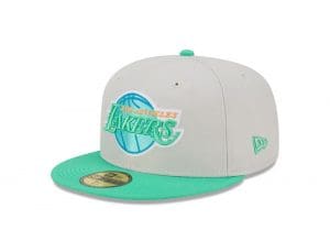 Los Angeles Lakers 17x Cream And Green 59Fifty Fitted Hat by NBA x New Era Left