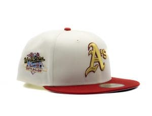 Oakland Athletics 1989 World Series Battle Of The Bay White Red 59Fifty Fitted Hat by MLB x New Era Left