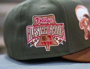 Philadelphia Phillies 1996 All-Star Game Olive Peanut 59Fifty Fitted Hat by MLB x New Era Patch