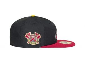 Atlanta Braves Back To School Black Red 59Fifty Fitted Hat by MLB x New Era Patch