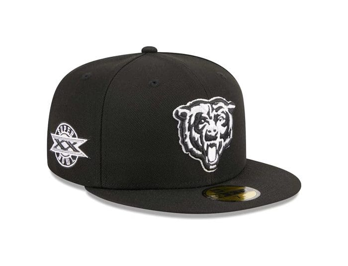 Chicago Bears Alternate Logo Super Bowl XX Black 59Fifty Fitted Hat by NFL x New Era