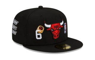 Chicago Bulls 6-Time Champions Black 59Fifty Fitted Hat by NBA x New Era