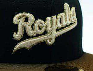 Kansas City Royals Jackie Robinson 50th Anniversary Black Brown 59Fifty Fitted Hat by MLB x New Era Front