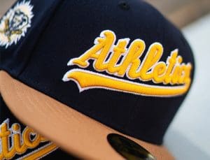 Oakland Athletics Navy Khaki 59Fifty Fitted Hat by MLB x New Era Front