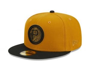 Pittsburgh Pirates Retro City Black Yellow 59Fifty Fitted Hat by MLB x New Era Front