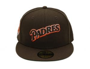 San Diego Padres Script Brown 59Fifty Fitted Hat by MLB x New Era Front