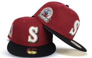 Seattle Mariners 30th Anniversary Brick Red Black 59Fifty Fitted Hat by MLB x New Era