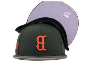 Boston Red Sox Upside Down Dark Seaweed Woodland Camouflage 59Fifty Fitted Hat by MLB x New Era Front