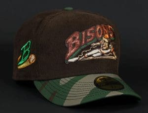 Buffalo Bisons Sliding Bison Mahogany Corduroy Woodland Camo 59Fifty Fitted Hat by MiLB x New Era