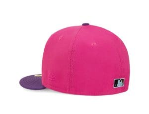 Chicago Cubs Hot Pink Purple 59Fifty Fitted Hat by MLB x New Era Back
