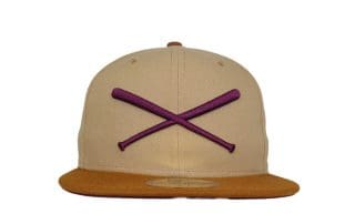 Crossed Bats Logo Camel Maroon 59Fifty Fitted Hat by JustFitteds x New Era