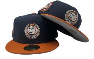 New York Mets Mr. Mets Man Navy Rust Orange 59Fifty Fitted Hat by MLB x New Era