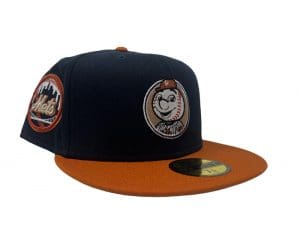 New York Mets Mr. Mets Man Navy Rust Orange 59Fifty Fitted Hat by MLB x New Era Front