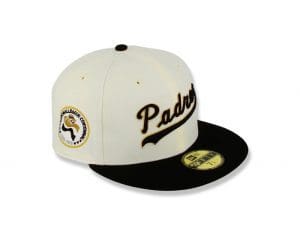San Diego Padres Signature Script Black White 59Fifty Fitted Hat by MLB x New Era