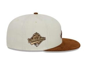 Atlanta Braves White Brown Corduroy 59Fifty Fitted Hat by MLB x New Era Patch