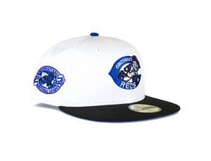 Cincinnati Reds White Black Blue 59Fifty Fitted Hat by MLB x New Era Right