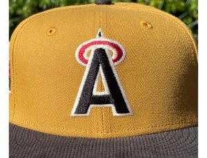 Los Angeles Angels 1989 All-Star Game Gray Tan Corduroy 59Fifty Fitted Hat by MLB x New Era Front