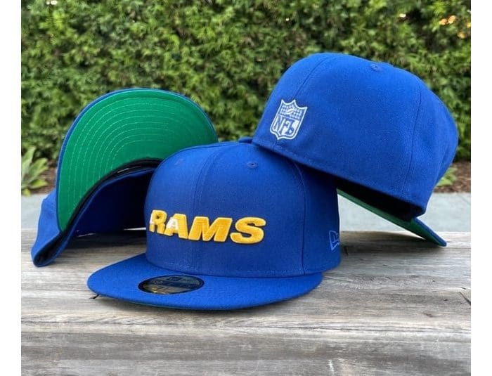 Los Angeles Rams Throwback Wordmark Royal 59Fifty Fitted Hat by NFL x New Era