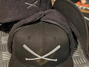 Crossed Bats Logo Dog Ear Black 59Fifty Fitted Hat by JustFitteds x New Era Front